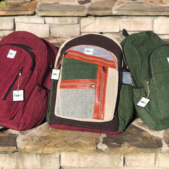 Handmade Himalayan Hemp Backpack - Picture 4 of 5